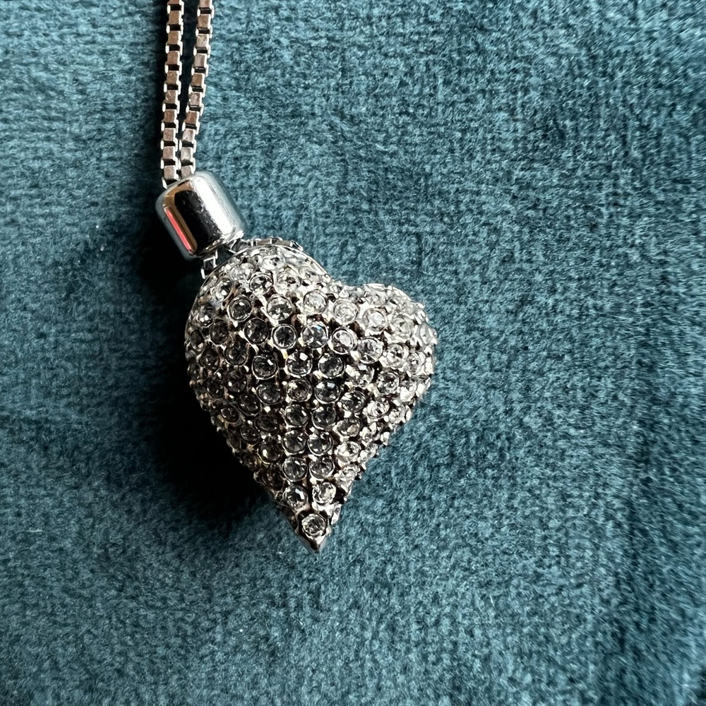 Swarovski Puffed heart crystal necklace